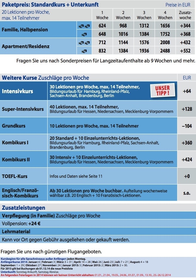 Preise 2014 Sprachreise Kanada Montreal